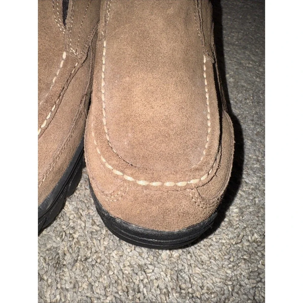 Men's Earth Shoe Moc Slip-on Comfort Dark Earth Brown Suede Sz 9.5 Mesa 6089665